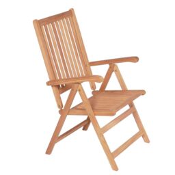 Berkfield Home Reclining Garden Chairs 6 pcs Solid Teak Wood in Brown - thumbnail 4
