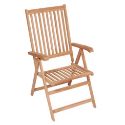 Berkfield Home Reclining Garden Chairs 6 pcs Solid Teak Wood in Brown - thumbnail 2