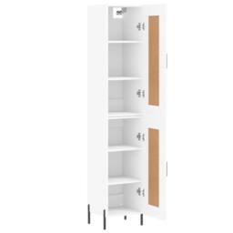 Berkfield Home Highboard White 34.5x34x180 cm Engineered Wood - thumbnail 4
