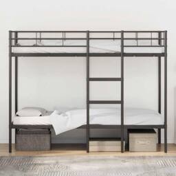 Berkfield Home Breathable Bunk Bed without Mattress Black 90x190 cm Single Steel
