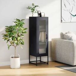 Berkfield Home Highboard Anthracite 36x39x123 cm Cold-rolled Steel in Charcoal - Size: 36 x 39 x 123 cm - thumbnail 3