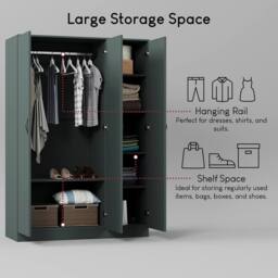 Home Discount Vida Designs Riano 2 Door 2 Drawer Wardrobe Storage in Green - thumbnail 6