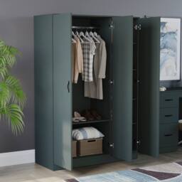 Home Discount Vida Designs Riano 2 Door 2 Drawer Wardrobe Storage in Green - thumbnail 3
