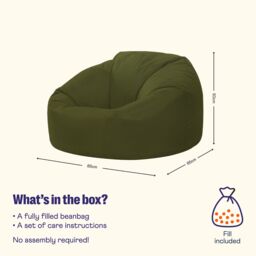 icon Classic Indoor Outdoor Bean Bag Yellow Bean Bag Chair in Khaki - thumbnail 8