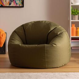 icon Classic Indoor Outdoor Bean Bag Yellow Bean Bag Chair in Khaki