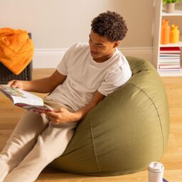icon Classic Indoor Outdoor Bean Bag Yellow Bean Bag Chair in Khaki - thumbnail 5