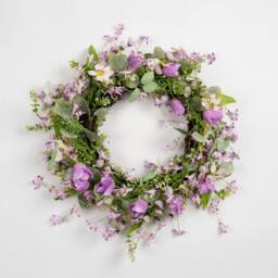 Scottish Everlastings Ltd 55cm Tulip Wreath in Purple - thumbnail 3