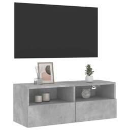 Berkfield Home TV Wall Cabinet Concrete Grey 80x30x30 cm Engineered Wood - Size: 80 x 30 x 30 cm - thumbnail 5