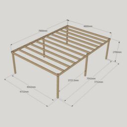 Rutland County Garden Furniture Ltd Garden Pergola 6 Posts - Wood - L480 x W780 x H270 cm - Light Green - thumbnail 5