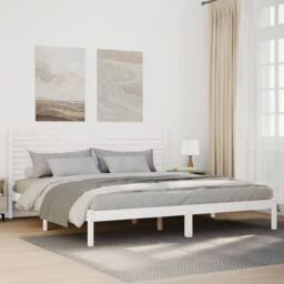 Berkfield Home Decorative Extra Long Bed Frame without Mattress White 180x220 cm - thumbnail 2