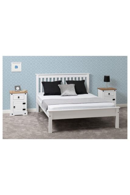 "Seconique Monaco 4'6"" Double Bed Low Foot End in White" - image 1