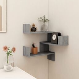 Berkfield Home Wall Corner Shelf Grey Sonoma 40x40x50 cm Engineered Wood - Size: 40 x 40 x 50 cm