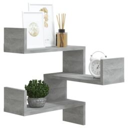 Berkfield Home Wall Corner Shelf Grey Sonoma 40x40x50 cm Engineered Wood - Size: 40 x 40 x 50 cm - thumbnail 6