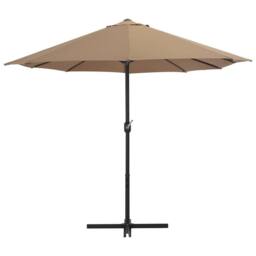 Berkfield Home Outdoor Parasol with Aluminium Pole 460x270 cm Taupe in Beige - thumbnail 4
