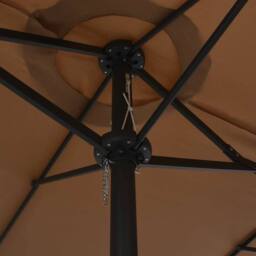 Berkfield Home Outdoor Parasol with Aluminium Pole 460x270 cm Taupe in Beige - thumbnail 6