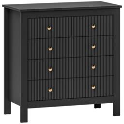 STILVORA Chest of Drawers 5 Drawer with ridged fronts Black - thumbnail 4