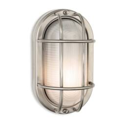 Netlighting Lugo Bulkhead Stainless Steel with Frosted Glass IP44 in Grey