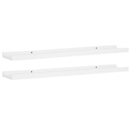 Berkfield Home Picture Frame Ledge Shelves 2 pcs White 80x9x3 cm MDF - Size: 80 x 9 x 3 cm - thumbnail 2