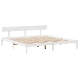 Berkfield Home Full Bed Frame without Mattress White 180x200 cm Super King Solid - thumbnail 7