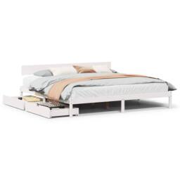 Berkfield Home Full Bed Frame without Mattress White 180x200 cm Super King Solid - thumbnail 3