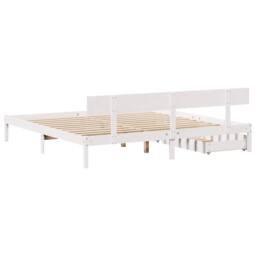 Berkfield Home Full Bed Frame without Mattress White 180x200 cm Super King Solid - thumbnail 6