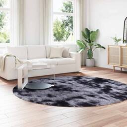 Berkfield Home Shaggy Rug High Pile NAVARRA Dark Grey 240x240 cm Polyester - Size: Medium - thumbnail 1