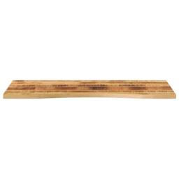 Berkfield Home Beautiful Desk Top with Curve 120x50x2.5 cm Solid Wood Rough Mango in Brown - thumbnail 1