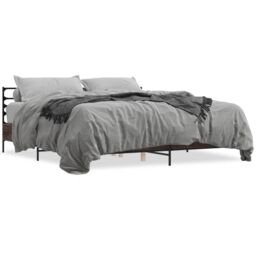 Berkfield Home Bed Frame without Mattress Brown Oak 200x200 cm - thumbnail 2