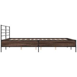 Berkfield Home Bed Frame without Mattress Brown Oak 200x200 cm - thumbnail 5