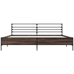 Berkfield Home Bed Frame without Mattress Brown Oak 200x200 cm - thumbnail 4