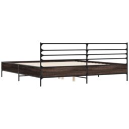 Berkfield Home Bed Frame without Mattress Brown Oak 200x200 cm - thumbnail 6