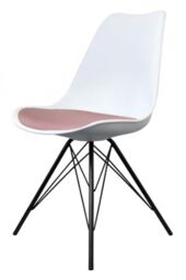 Fusion Living Soho Plastic Dining Chair with Black Metal Legs in Dusty Pink - thumbnail 2