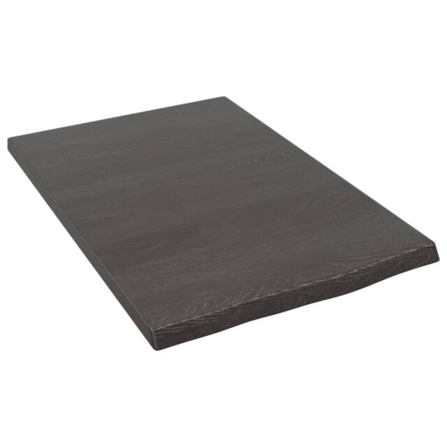 Berkfield Home Wall Shelf Dark Grey 40x60x2 cm Treated Solid Wood Oak in Brown - Size: 40 x 60 x 2 cm - image 1