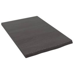 Berkfield Home Wall Shelf Dark Grey 40x60x2 cm Treated Solid Wood Oak in Brown - Size: 40 x 60 x 2 cm - thumbnail 1