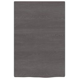 Berkfield Home Wall Shelf Dark Grey 40x60x2 cm Treated Solid Wood Oak in Brown - Size: 40 x 60 x 2 cm - thumbnail 2