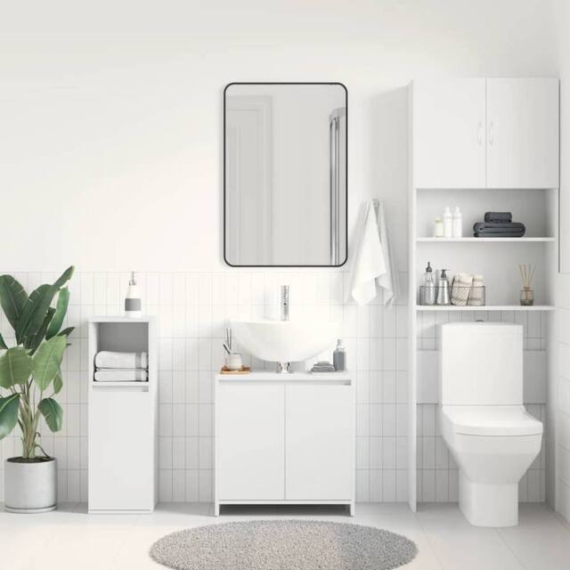 Berkfield Home Sturdy Bathroom Cabinet White 60x33x61 cm Engineered Wood - Size: 60 x 33 x 61 cm - image 1
