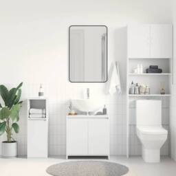 Berkfield Home Sturdy Bathroom Cabinet White 60x33x61 cm Engineered Wood - Size: 60 x 33 x 61 cm