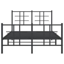 Berkfield Home Metal Bed Frame without Mattress with Footboard Black 120x190cm - Size: 120x190 cm - thumbnail 5
