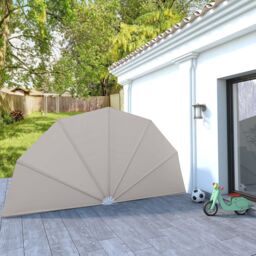Berkfield Home Collapsible Terrace Side Awning Cream 200 cm - thumbnail 1