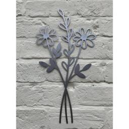 Poppyforge Wildflower Bouquet Wall Art - Bare Metal/Ready to Rust - W30 x H50 cm in Black - thumbnail 3