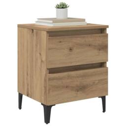 Berkfield Home Modern Bed Cabinets 2 pcs Artisan Oak 40x35x50 cm Engineered Wood in Beige - Size: 40 x 35 x 50 cm - thumbnail 1