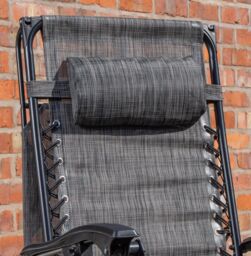 Samuel Alexander Pack of 2 Multi Position Garden Gravity Relaxer Chair Sun Loungers with Sun Canopy in Grey - thumbnail 6