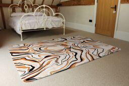 Benjamin Tate Design Warm Toned Liquid Marble Rug in Natural - Size: Large - thumbnail 3