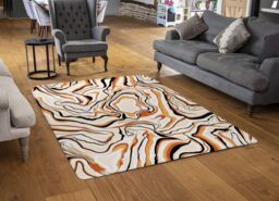 Benjamin Tate Design Warm Toned Liquid Marble Rug in Natural - Size: Large - thumbnail 2