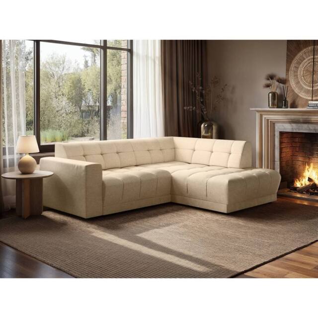 Solace+Co Asta 3 Seater Right Corner Sofa in Cream - image 1