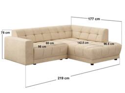 Solace+Co Asta 3 Seater Right Corner Sofa in Cream - thumbnail 6