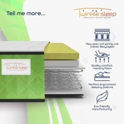 Twinkle Sleep 3FT Single Kids Mattress - Comfort, Support & Peaceful Sleep for Babies in Green - thumbnail 4