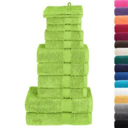 Berkfield Home Soft 12 Piece Premium Towel Set SOLUND Green 600 gsm - thumbnail 3
