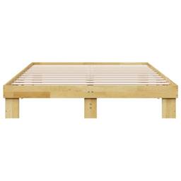 Berkfield Home Beautiful Bed Frame without Mattress 140x190 cm Solid Wood Oak in Brown - thumbnail 6