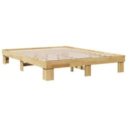 Berkfield Home Beautiful Bed Frame without Mattress 140x190 cm Solid Wood Oak in Brown - thumbnail 1